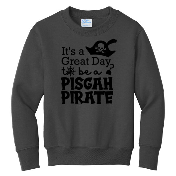 Great Day to be a Pisgah Pirate - Youth Core Fleece Crewneck Sweatshirt Thumbnail