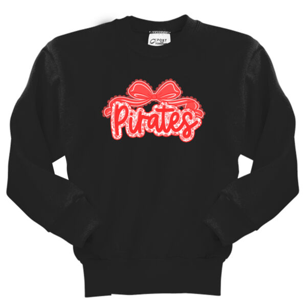 Pirates Red Bow - Youth Core Fleece Crewneck Sweatshirt Thumbnail